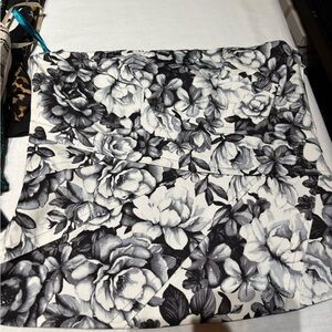 White House Black Market Floral Top - Black and White